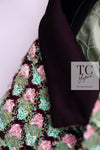 CHANEL 02S Green Pink Floral Tweed Jacket 46 シャネル グリーン ピンク フローラル ツイード ジャケット 即発