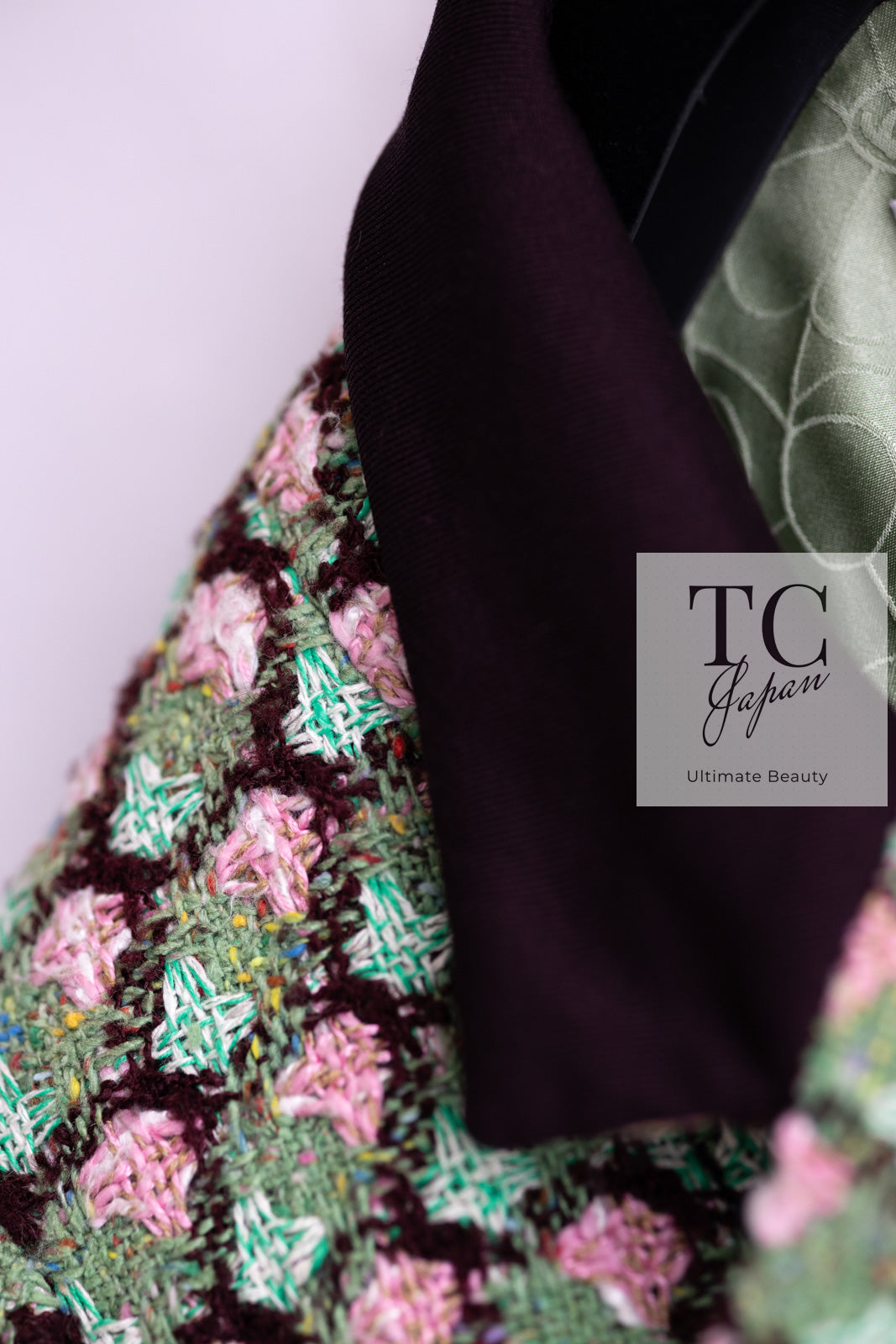 CHANEL 02S Green Pink Floral Tweed Jacket 46 シャネル グリーン ピンク フローラル ツイード ジャケット 即発
