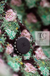 CHANEL 02S Green Pink Floral Tweed Jacket 46 シャネル グリーン ピンク フローラル ツイード ジャケット 即発