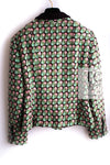 CHANEL 02S Green Pink Floral Tweed Jacket 46 シャネル グリーン ピンク フローラル ツイード ジャケット 即発