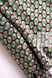 CHANEL 02S Green Pink Floral Tweed Jacket 46 シャネル グリーン ピンク フローラル ツイード ジャケット 即発