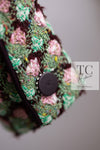 CHANEL 02S Green Pink Floral Tweed Jacket 46 シャネル グリーン ピンク フローラル ツイード ジャケット 即発