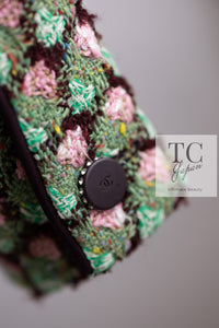 CHANEL 02S Green Pink Floral Tweed Jacket 46 シャネル グリーン ピンク フローラル ツイード ジャケット 即発