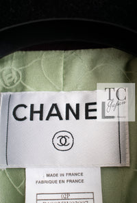 CHANEL 02S Green Pink Floral Tweed Jacket 46 シャネル グリーン ピンク フローラル ツイード ジャケット 即発