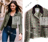 CHANEL 02S Green Pink Floral Tweed Jacket 46 シャネル グリーン ピンク フローラル ツイード ジャケット 即発