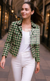 CHANEL 02S Green Pink Floral Tweed Jacket 46 シャネル グリーン ピンク フローラル ツイード ジャケット 即発