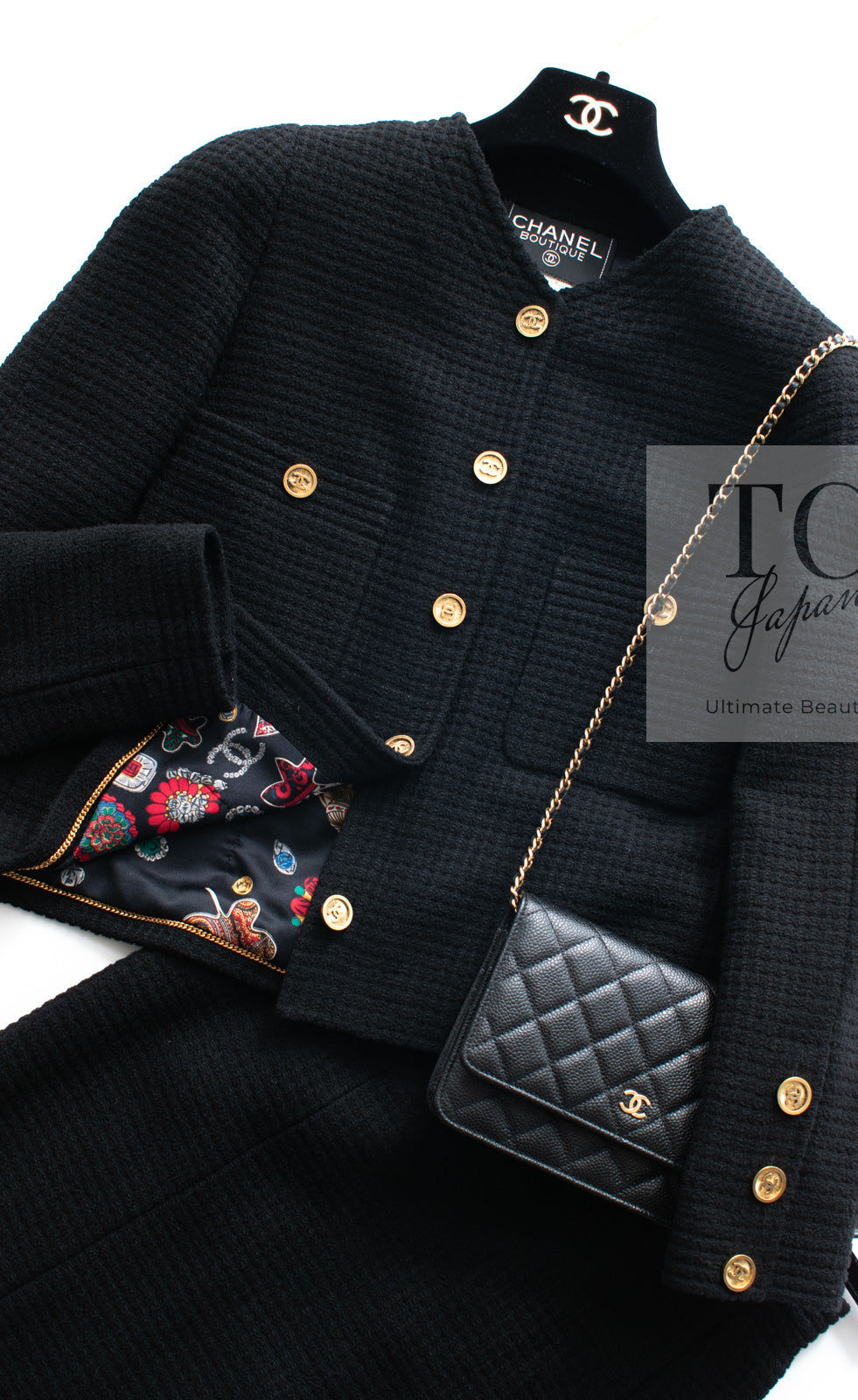 シャネル ジャケット スーツ CHANEL ヴィンテージ ブラック