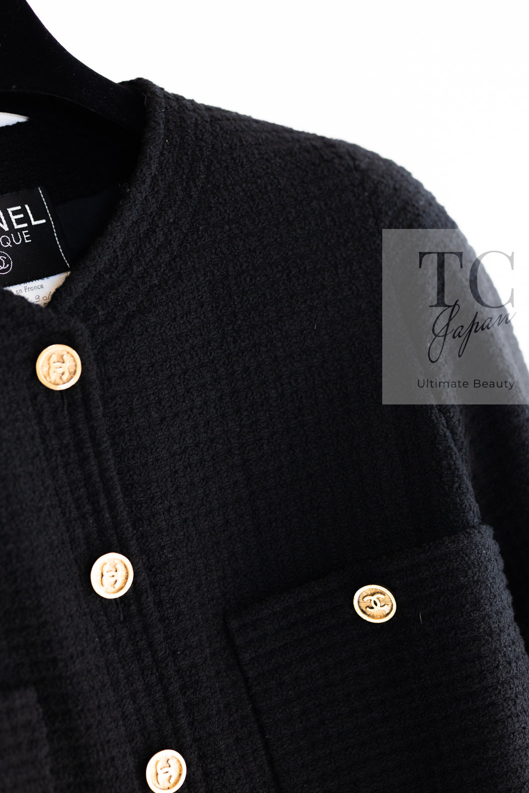 美品　CHANEL グリポア　ブラック ツイード ジャケット 38 シャネル ジャケット スーツ CHANEL ヴィンテージ ブラック