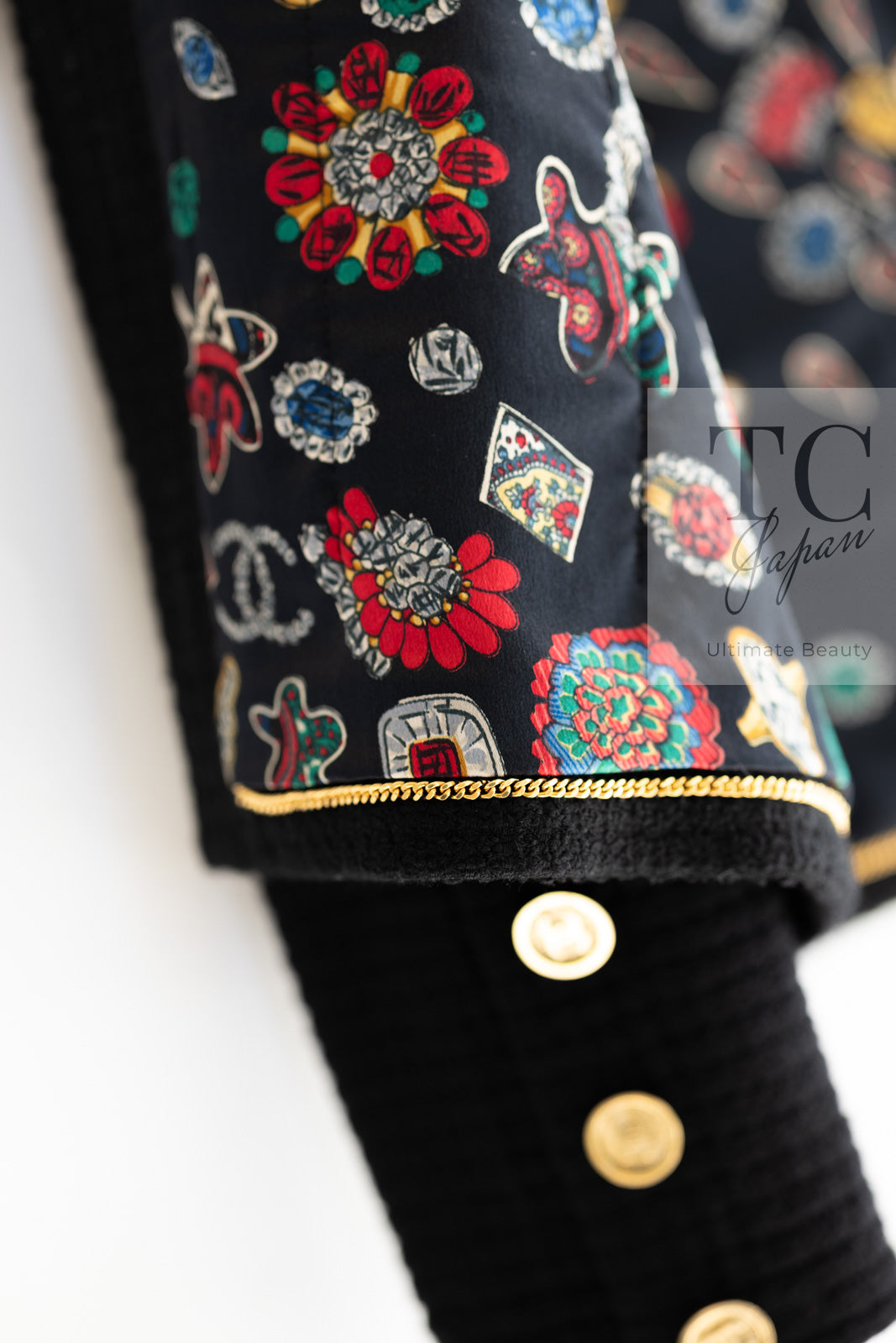 美品　CHANEL グリポア　ブラック ツイード ジャケット 38 シャネル ジャケット スーツ CHANEL ヴィンテージ ブラック