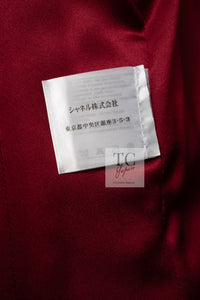 CHANEL 10PF Black Red Trimming Wool Tweed Collarless Jacket 34 シャネル ブラック レッド トリミング ウール ツイード ノーカラー ジャケット 即発 - TC JAPAN