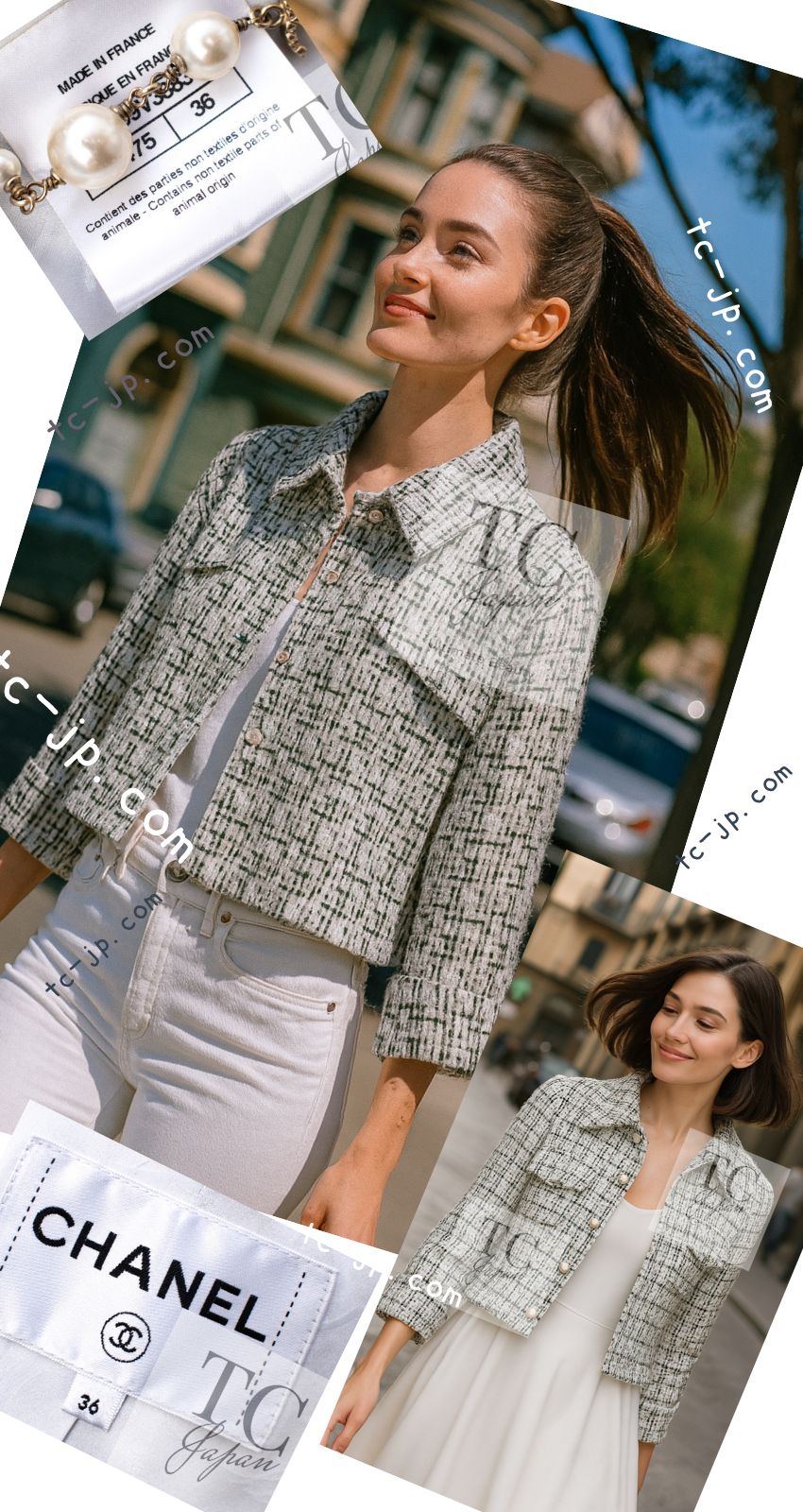大人気！まとめ一覧 シャネル ジャケット CHANEL アイボリー カーキ カシミヤ ウール ジャケット・アウター
