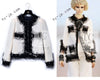 CHANEL 10C Ginza Limited Ivory Black Tulle Trimming Wool Silk Jacket 34 シャネル 銀座限定 アイボリー ブラック チュール レース トリミング ジャケット 即発