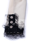 CHANEL 10C Ginza Limited Ivory Black Tulle Trimming Wool Silk Jacket 34 シャネル 銀座限定 アイボリー ブラック チュール レース トリミング ジャケット 即発