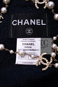 CHANEL 10C Ginza Limited Ivory Black Tulle Trimming Wool Silk Jacket 34 シャネル 銀座限定 アイボリー ブラック チュール レース トリミング ジャケット 即発