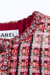 CHANEL 02S Vintage Red Mix Trim Collarless Tweed Jacket 34 36 42 シャネル ヴィンテージ レッド ミックス トリム ノーカラー ツイード ジャケット 即発