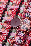 CHANEL 02S Vintage Red Mix Trim Collarless Tweed Jacket 34 36 42 シャネル ヴィンテージ レッド ミックス トリム ノーカラー ツイード ジャケット 即発