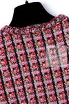 CHANEL 02S Vintage Red Mix Trim Collarless Tweed Jacket 34 36 42 シャネル ヴィンテージ レッド ミックス トリム ノーカラー ツイード ジャケット 即発