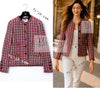 CHANEL 02S Vintage Red Mix Trim Collarless Tweed Jacket 34 36 42 シャネル ヴィンテージ レッド ミックス トリム ノーカラー ツイード ジャケット 即発