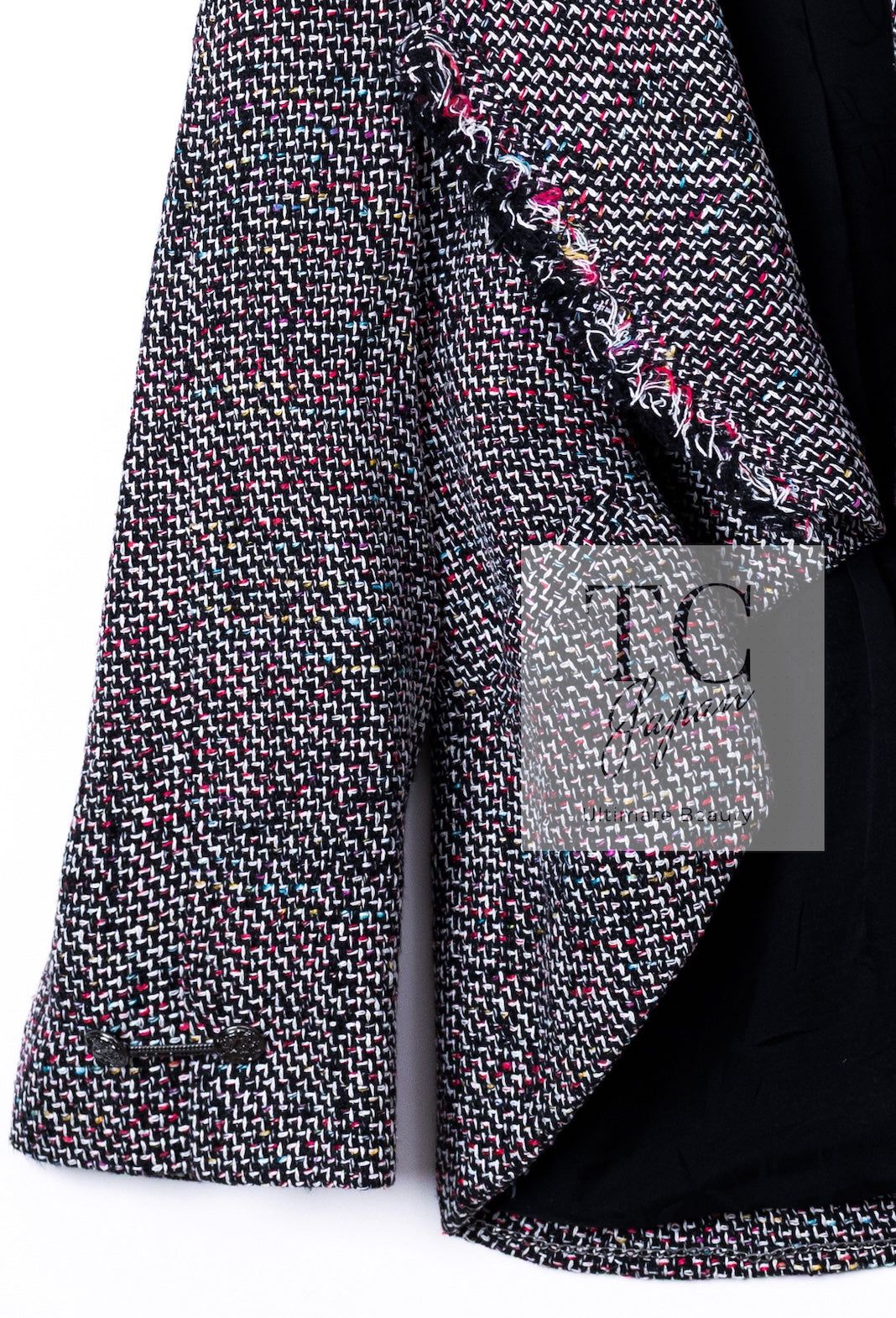 シャネル ジャケット CHANEL ブラック レッド マルチカラー コットン