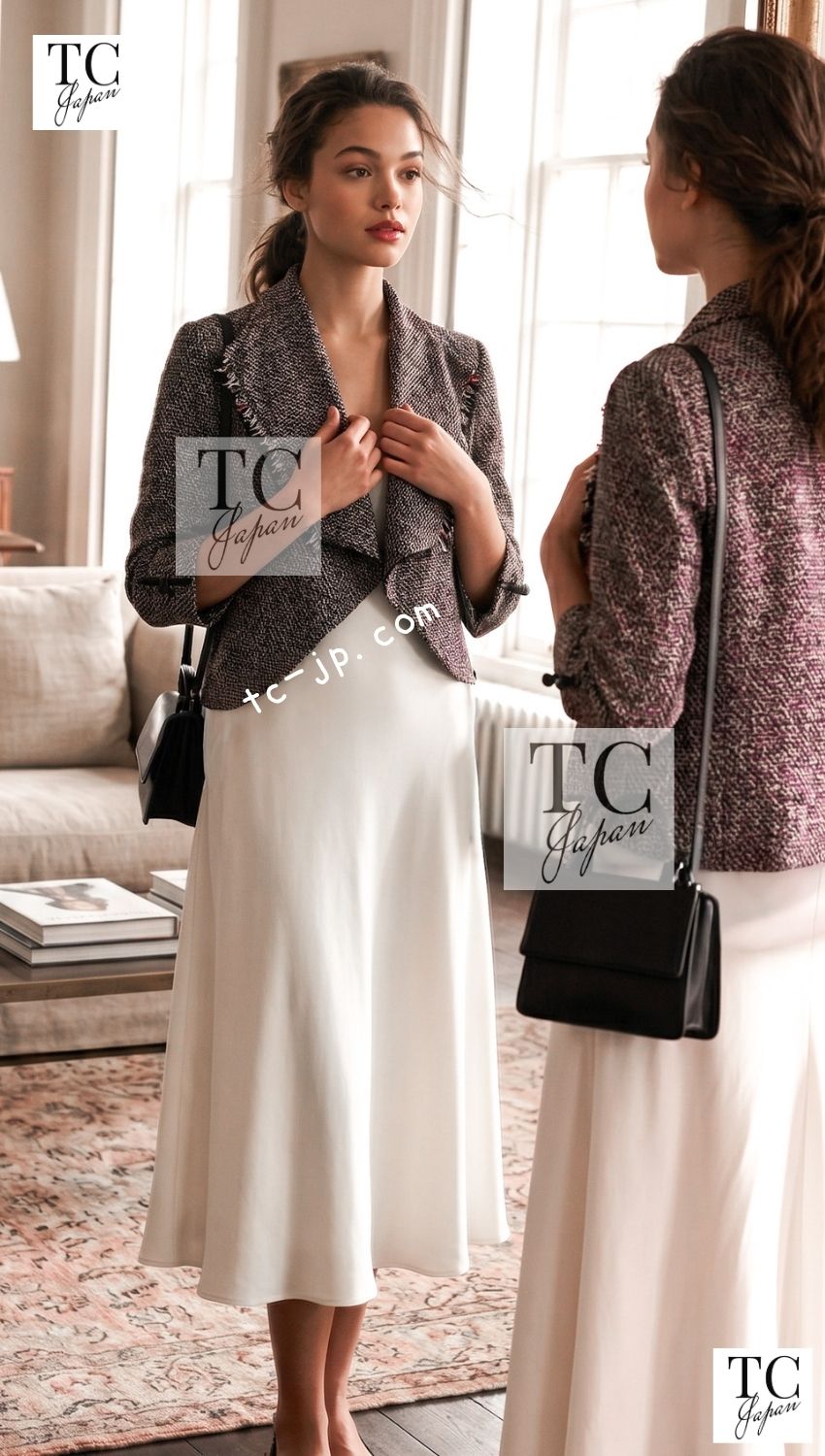 CHANEL 11S Black Red Multicolor Cotton Silk Tweed Jacket 34 36 シャネル ブラック レッド マルチカラー コットン シルク ツイード ジャケット 即発