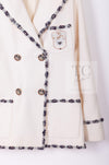 CHANEL 12PF Paris Bombay Ivory Wool Cashmere Blazer Jacket 36シャネル アイボリー エンブレム ウール カシミヤ ブレザー ジャケット 即発