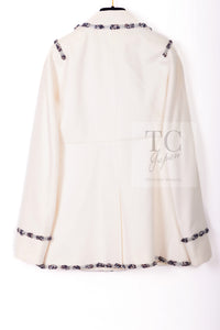 CHANEL 12PF Paris Bombay Ivory Wool Cashmere Blazer Jacket 36シャネル アイボリー エンブレム ウール カシミヤ ブレザー ジャケット 即発