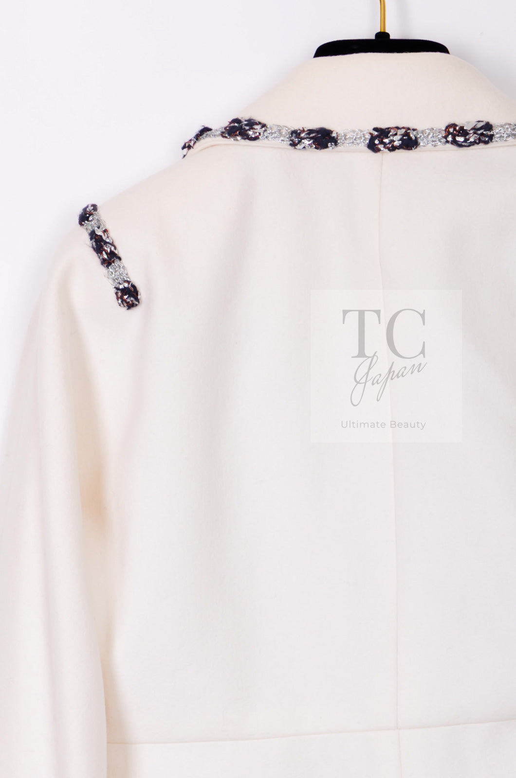 CHANEL 12PF Paris Bombay Ivory Wool Cashmere Blazer Jacket 36シャネル アイボリー エンブレム ウール カシミヤ ブレザー ジャケット 即発