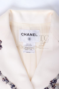 CHANEL 12PF Paris Bombay Ivory Wool Cashmere Blazer Jacket 36シャネル アイボリー エンブレム ウール カシミヤ ブレザー ジャケット 即発