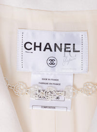 CHANEL 12PF Paris Bombay Ivory Wool Cashmere Blazer Jacket 36シャネル アイボリー エンブレム ウール カシミヤ ブレザー ジャケット 即発