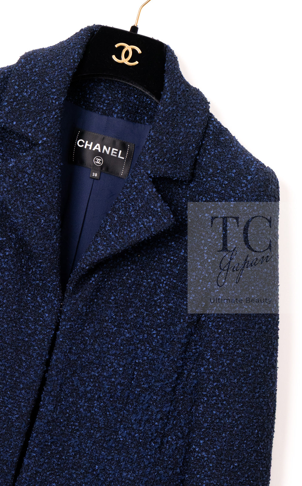 シャネル ジャケット CHANEL ネイビー ブルー ツイード 16S Navy Blue