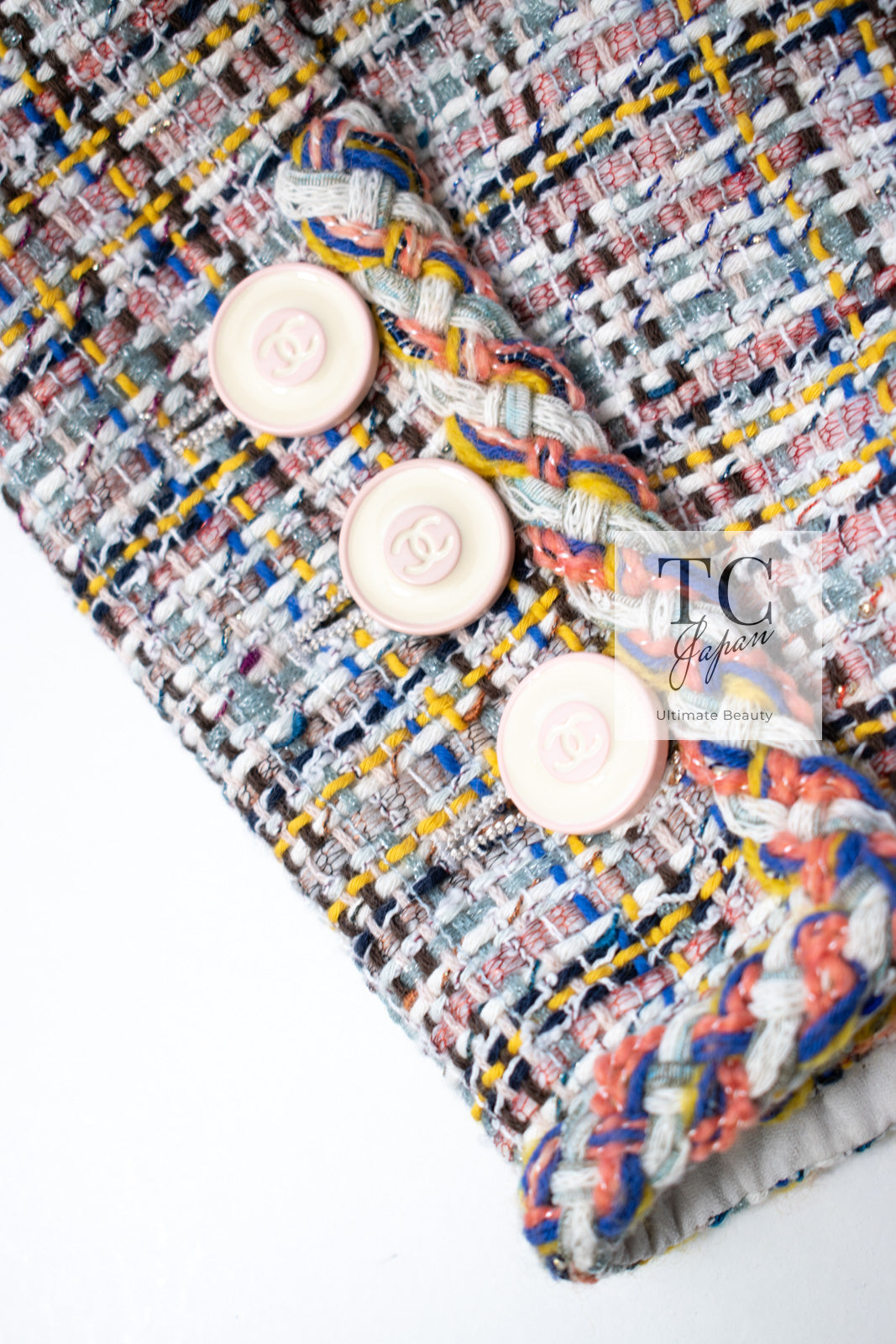 シャネル ジャケット CHANEL マルチカラー フリンジ コットン ノー