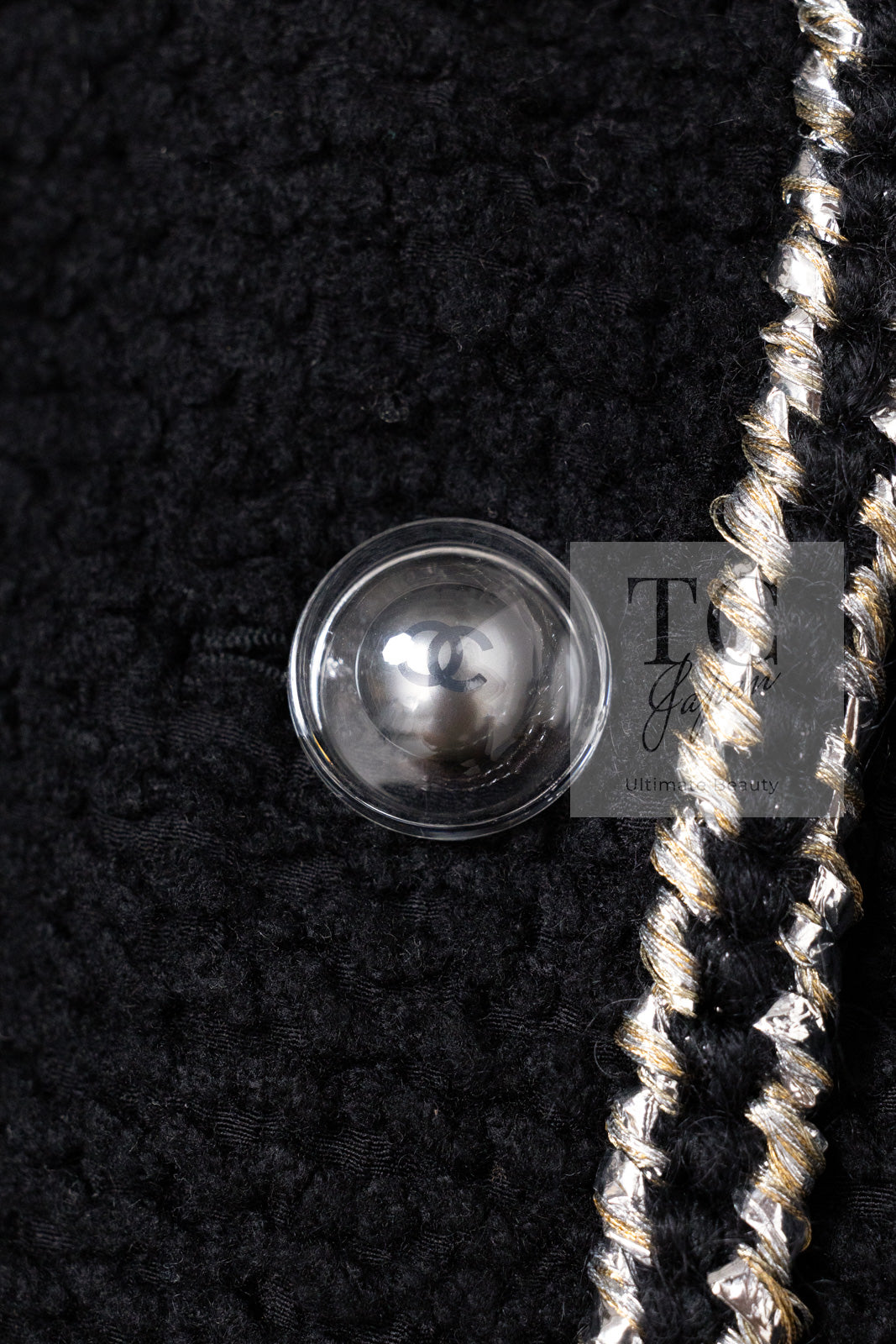 CHANEL 17A Black Wool Silk Braid Trimming Half Coat Jacket 34 40 42 シャネル ブラック ウール シルク ブレイドトリミング ハーフ コート ジャケット 即発