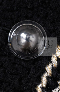 CHANEL 17A Black Wool Silk Braid Trimming Half Coat Jacket 34 40 42 シャネル ブラック ウール シルク ブレイドトリミング ハーフ コート ジャケット 即発