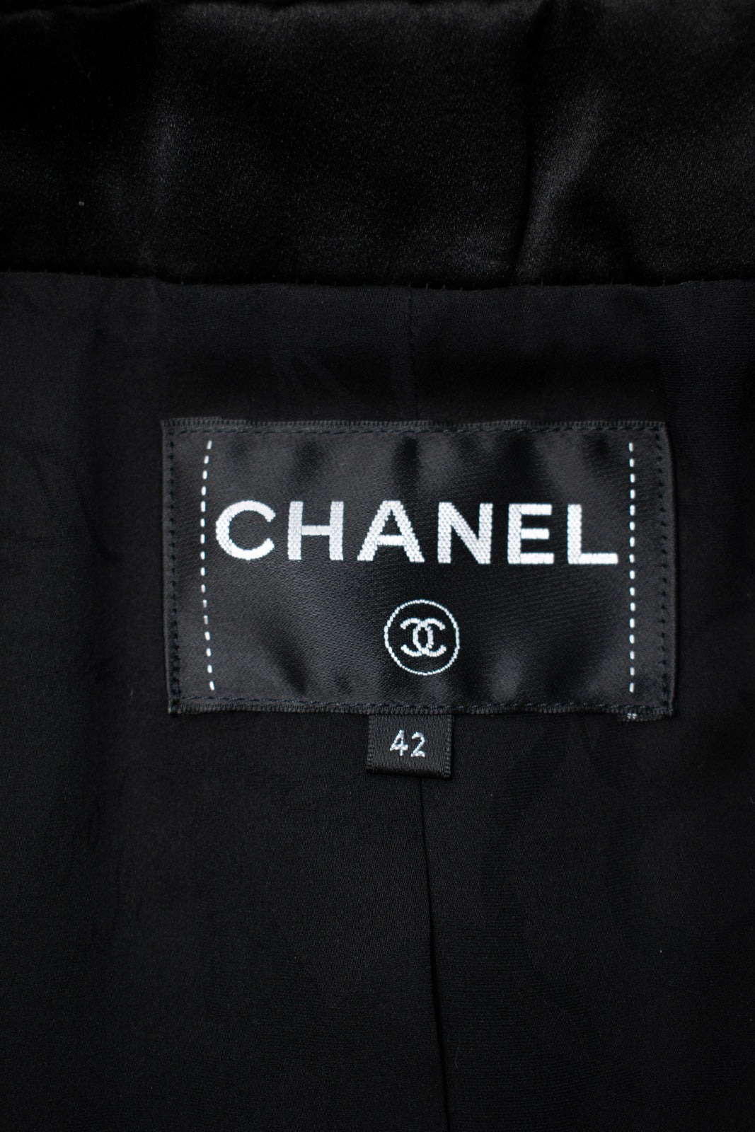 シャネル ハーフ コート ジャケット CHANEL ブラック ウール シルク