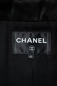 CHANEL 17A Black Wool Silk Braid Trimming Half Coat Jacket 34 40 42 シャネル ブラック ウール シルク ブレイドトリミング ハーフ コート ジャケット 即発