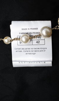 CHANEL 17A Black Wool Silk Braid Trimming Half Coat Jacket 34 40 42 シャネル ブラック ウール シルク ブレイドトリミング ハーフ コート ジャケット 即発