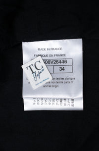 CHANEL 17A Black Wool Silk Braid Trimming Half Coat Jacket 34 40 42 シャネル ブラック ウール シルク ブレイドトリミング ハーフ コート ジャケット 即発