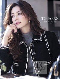 CHANEL 17A Black Wool Silk Braid Trimming Half Coat Jacket 34 40 42 5
