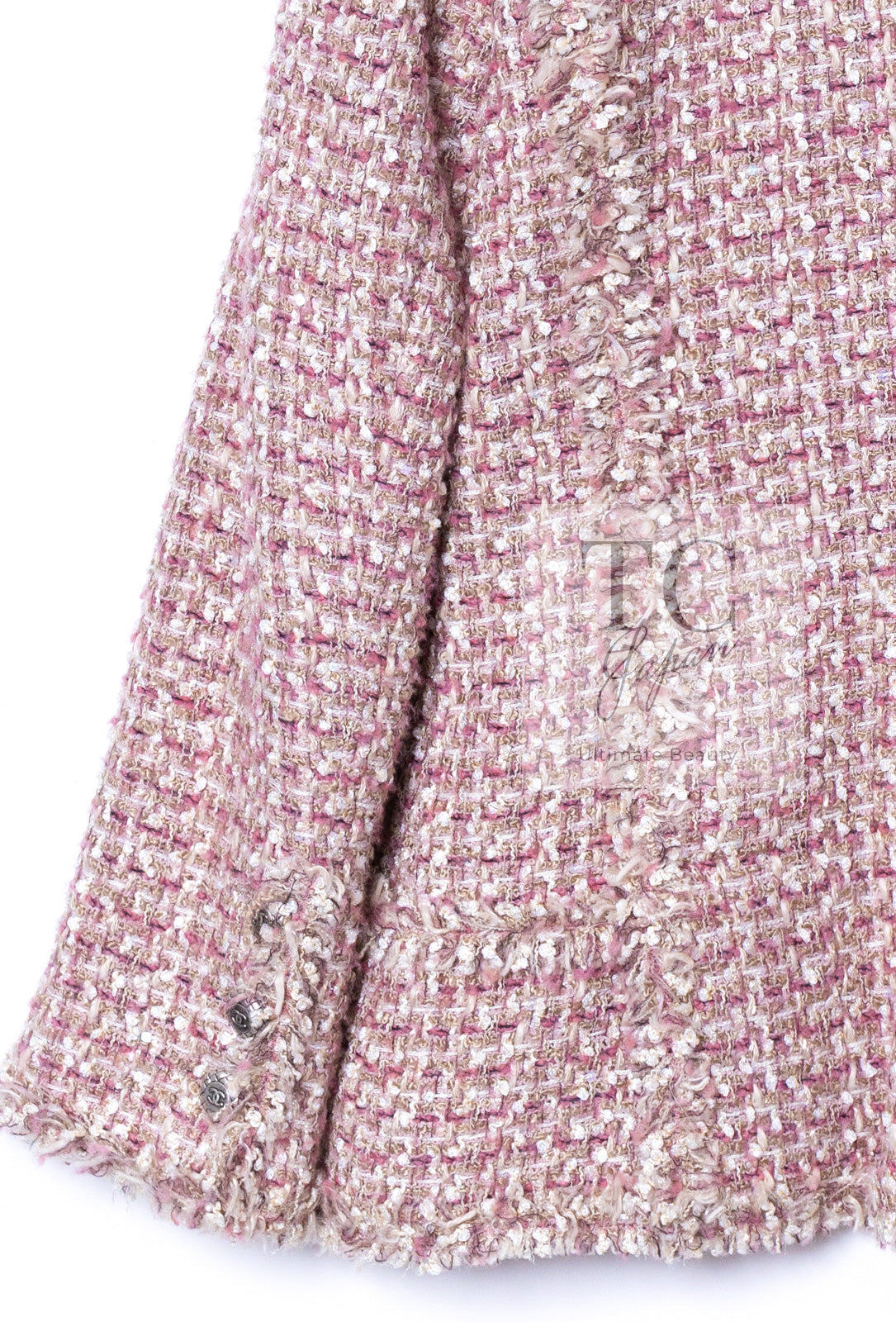 シャネル ジャケット CHANEL ピンク ベージュ ココボタン ツイード 06C