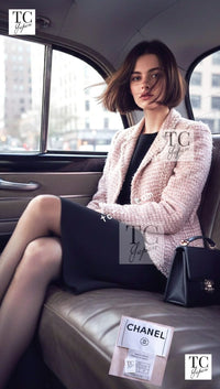 CHANEL 06C pink beige tweed CC logo button women's jacket / シャネル レディース ピンク ベージュ ツイード CCロゴ ボタン ジャケット