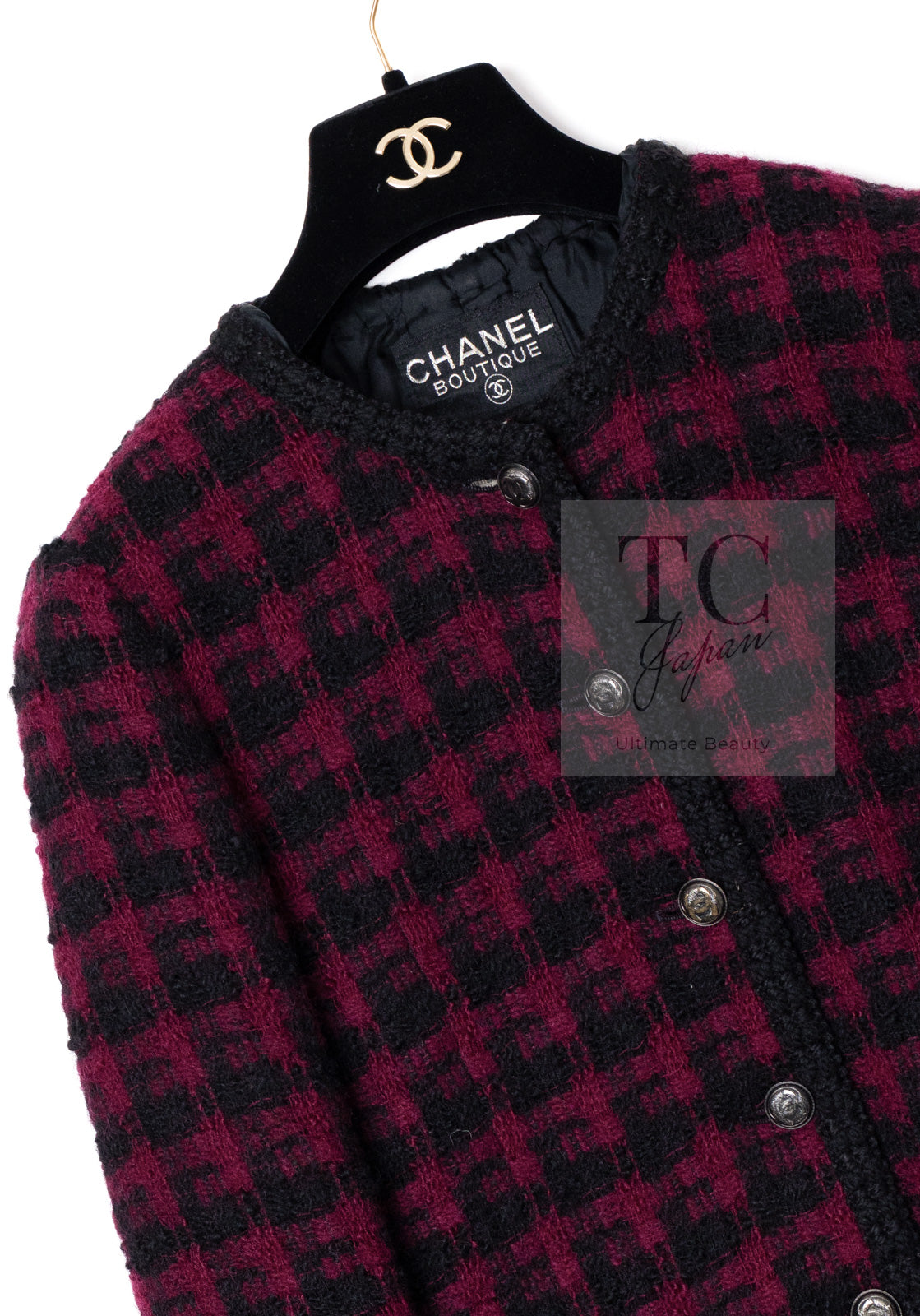 シャネル ヴィンテージ ジャケット CHANEL ボルドー ブラック