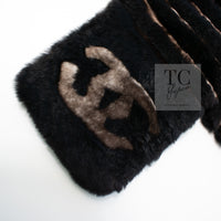 CHANEL Scarf Black Brown Coco Logo Mark Orylag Cachemire Fur シャネル マフラー ブラックブラウン ココロゴマーク オリラグ カシミヤ ファー 即発