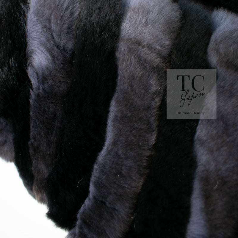 CHANEL Scarf Black Gray Coco Logo Mark Orylag Cachemire Fur シャネル マフラー ブラック グレー ココロゴマーク オリラグ カシミヤ ファー 即発