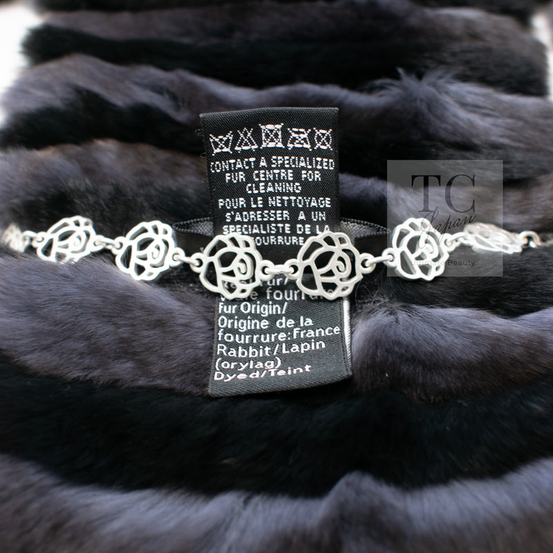 CHANEL Scarf Black Gray Coco Logo Mark Orylag Cachemire Fur シャネル マフラー ブラック グレー ココロゴマーク オリラグ カシミヤ ファー 即発