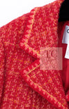 CHANEL 01A Red Coarl Pink Wool Silk Tweed Jacket 36 シャネル レッド コーラル ピンク ウール シルク ツイード ジャケット 即発