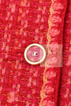 CHANEL 01A Red Coarl Pink Wool Silk Tweed Jacket 36 シャネル レッド コーラル ピンク ウール シルク ツイード ジャケット 即発