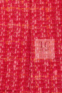 CHANEL 01A Red Coarl Pink Wool Silk Tweed Jacket 36 シャネル レッド コーラル ピンク ウール シルク ツイード ジャケット 即発