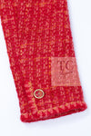 CHANEL 01A Red Coarl Pink Wool Silk Tweed Jacket 36 シャネル レッド コーラル ピンク ウール シルク ツイード ジャケット 即発