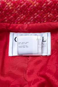 CHANEL 01A Red Coarl Pink Wool Silk Tweed Jacket 36 シャネル レッド コーラル ピンク ウール シルク ツイード ジャケット 即発