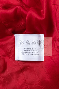 CHANEL 01A Red Coarl Pink Wool Silk Tweed Jacket 36 シャネル レッド コーラル ピンク ウール シルク ツイード ジャケット 即発
